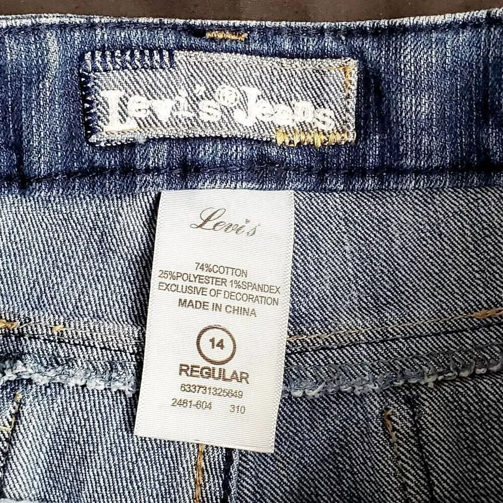 Levi's Girls Size 14 Embellished Pocket Jeans